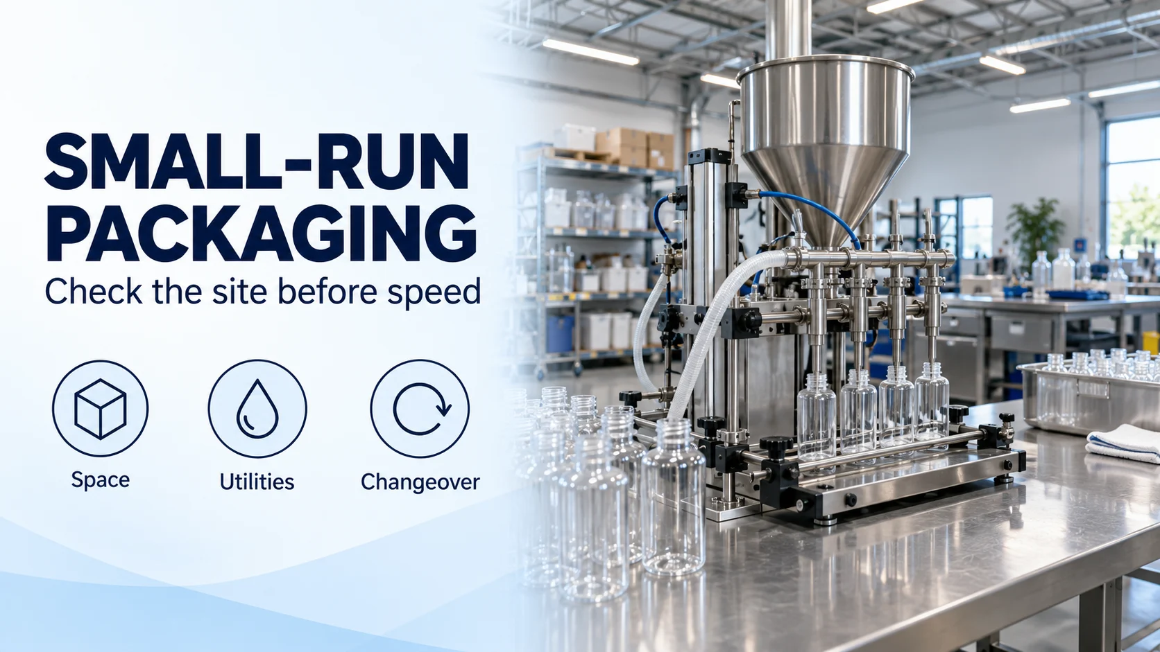 Small-run packaging: space, utilities and changeover