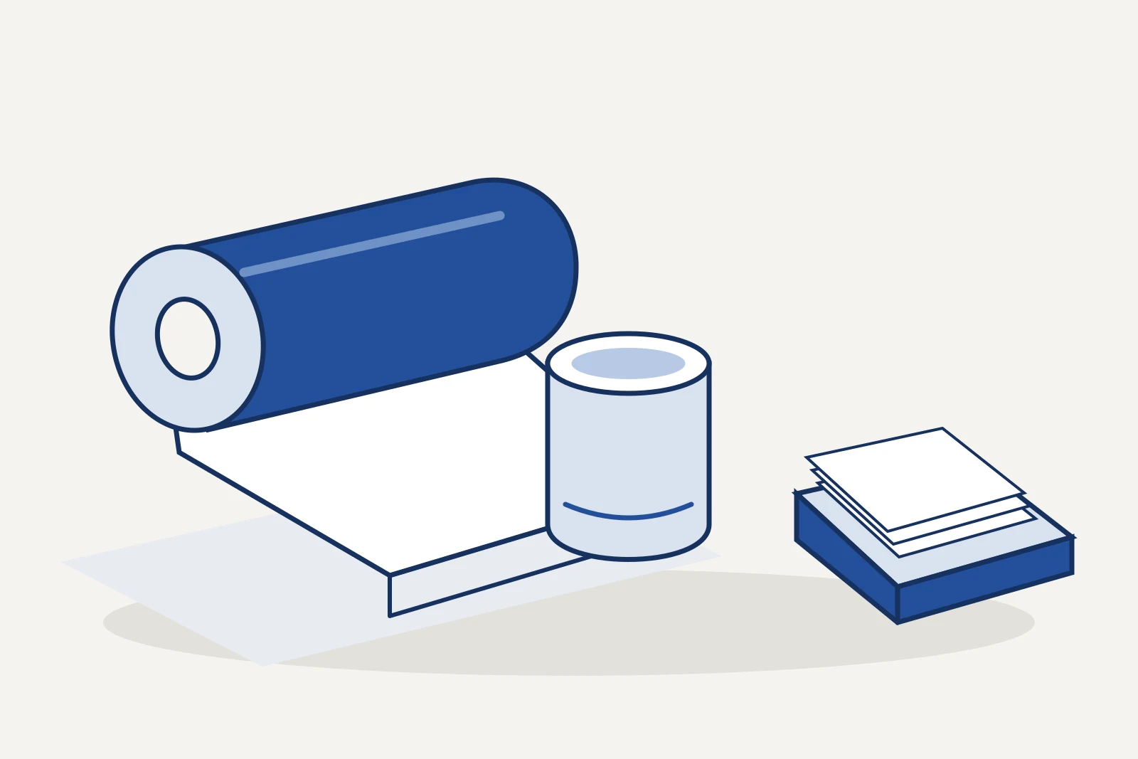 Concept illustration of paper coating material and a separate documentation path